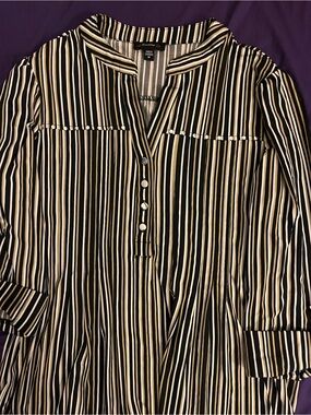 Cocomo Black and White Vertical Stripe Tunic